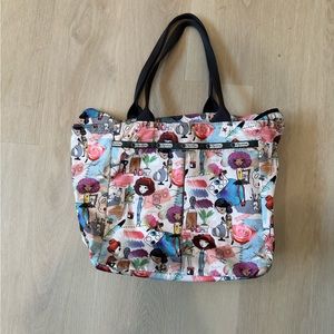 Rare print LeSportsac tote bag